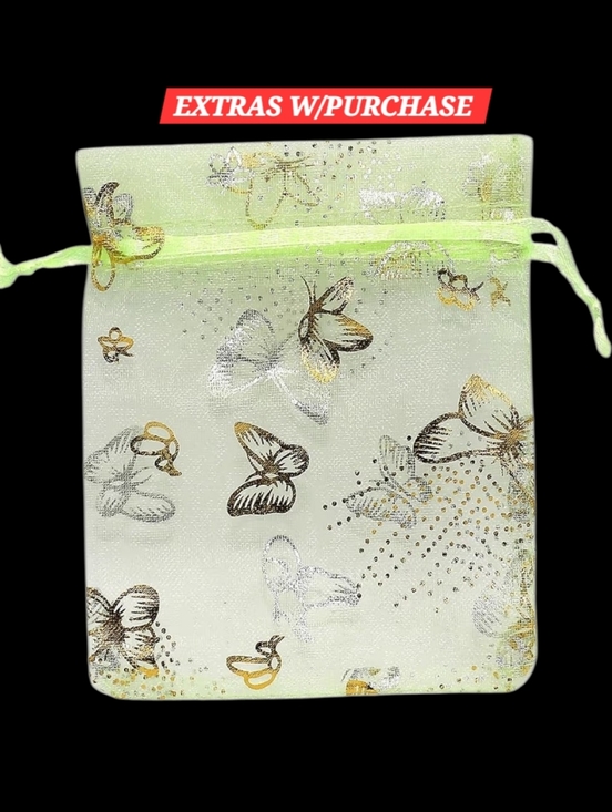 Shipping Supplies Other - 20ct. Organza Gift Bags W/Gold Silver Butterflies/Light Green 4x4.7 🦋LAST ONE